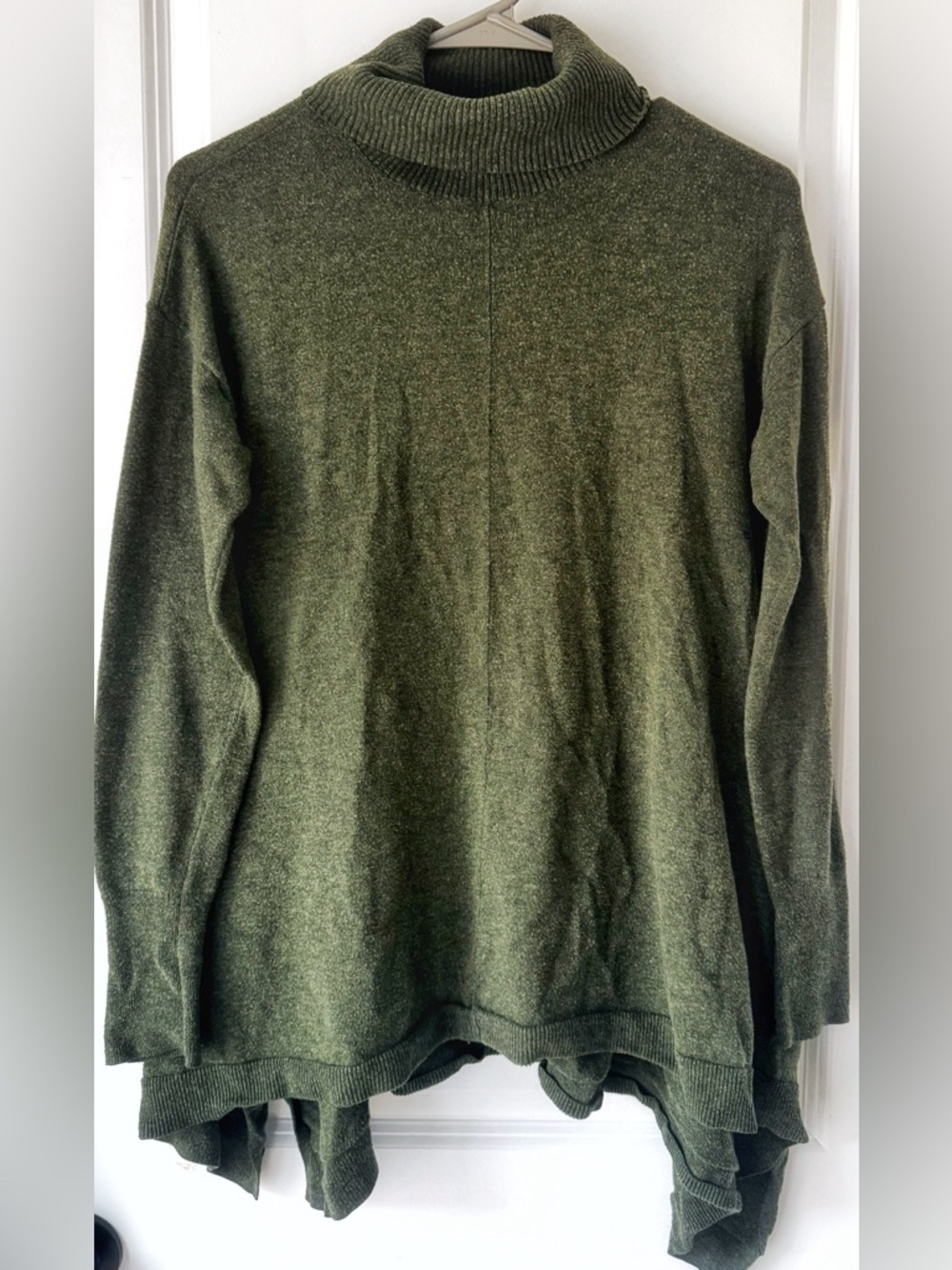 Mossimo Supply Co Olive Green Turtleneck Oversized High Low Sweater Small - Picture 2 of 7